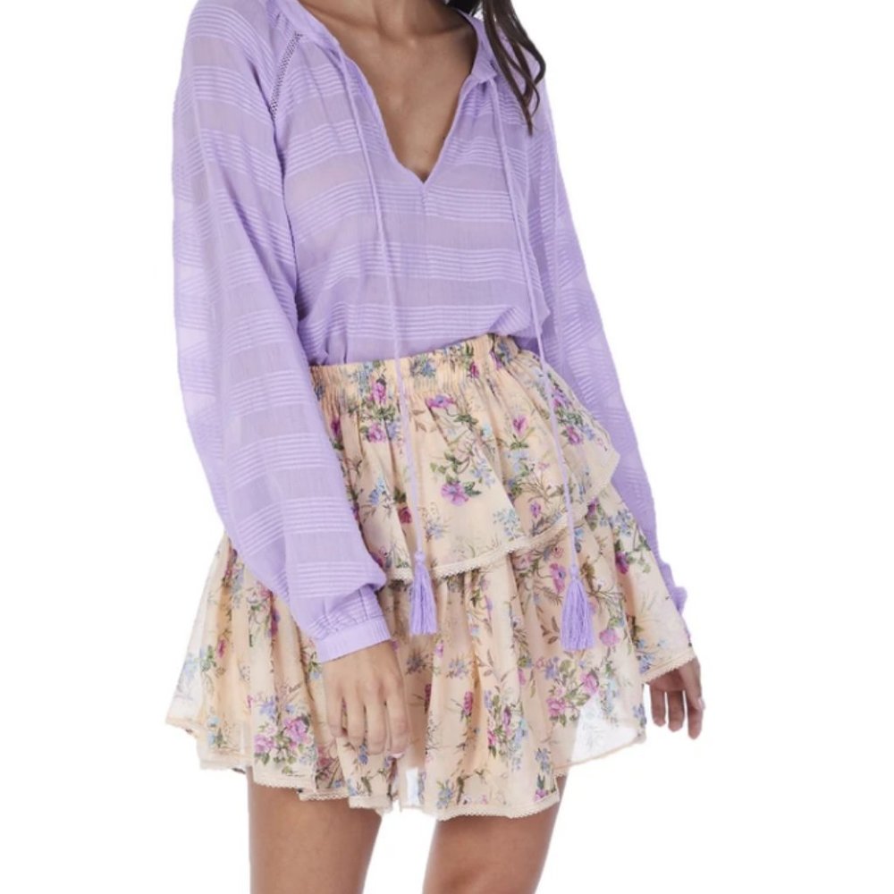 ALLISON NEW YORK -  FLORAL MINI SKIRT